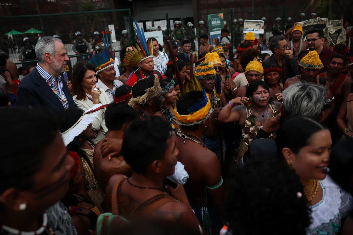 Na COP30 vnovičen protest staroselskih prebivalcev Amazonije