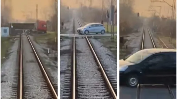 Posnetek strojevodje razburil. "Lažje je ustaviti vlak kot avto, kajne?"