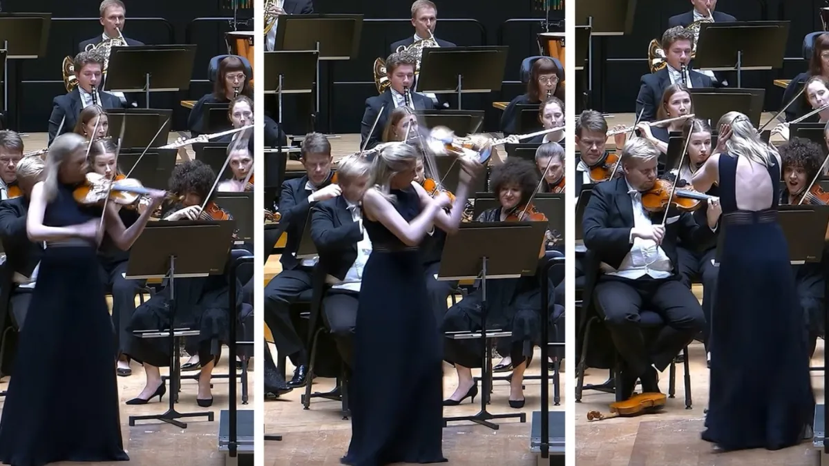 Dirigent s palico violinistki iz rok izbil godalo, vredno več kot milijon evrov
