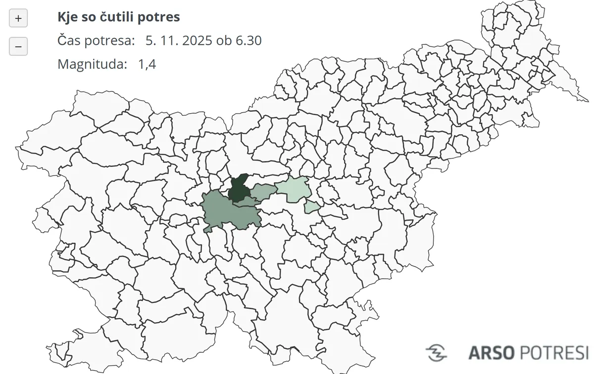 Potres v bližini Dolskega. Ste ga čutili?