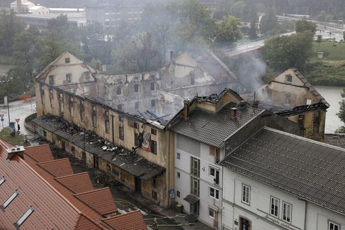 Prizorišče nočnega požara Majdičev mlin Kranj
