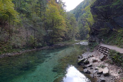 Slovenija, Bled, 18.10.2021, 18. oktober 2021 Blejski Vintgar, turistična destinacija, narava, reka Radovna, turizem, pešpot, triglavski narodni parkFoto: Borut Peršolja/Bobo