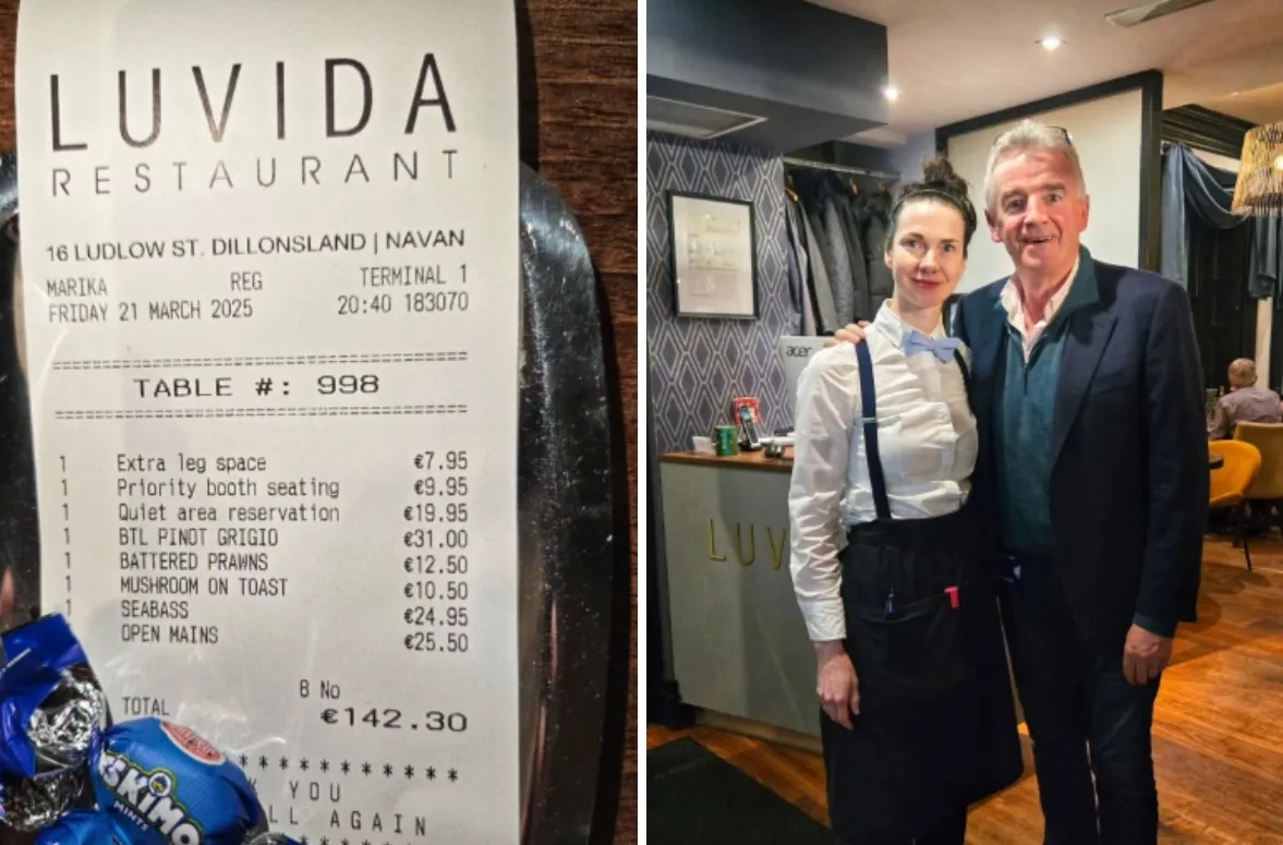 Šefa Ryanaira presenetil račun v restavraciji, ne boste verjeli, kaj so mu zaračunali