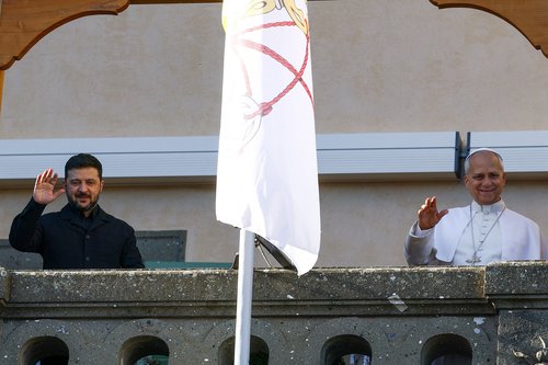 Volodimir Zelenski na obisku pri papežu