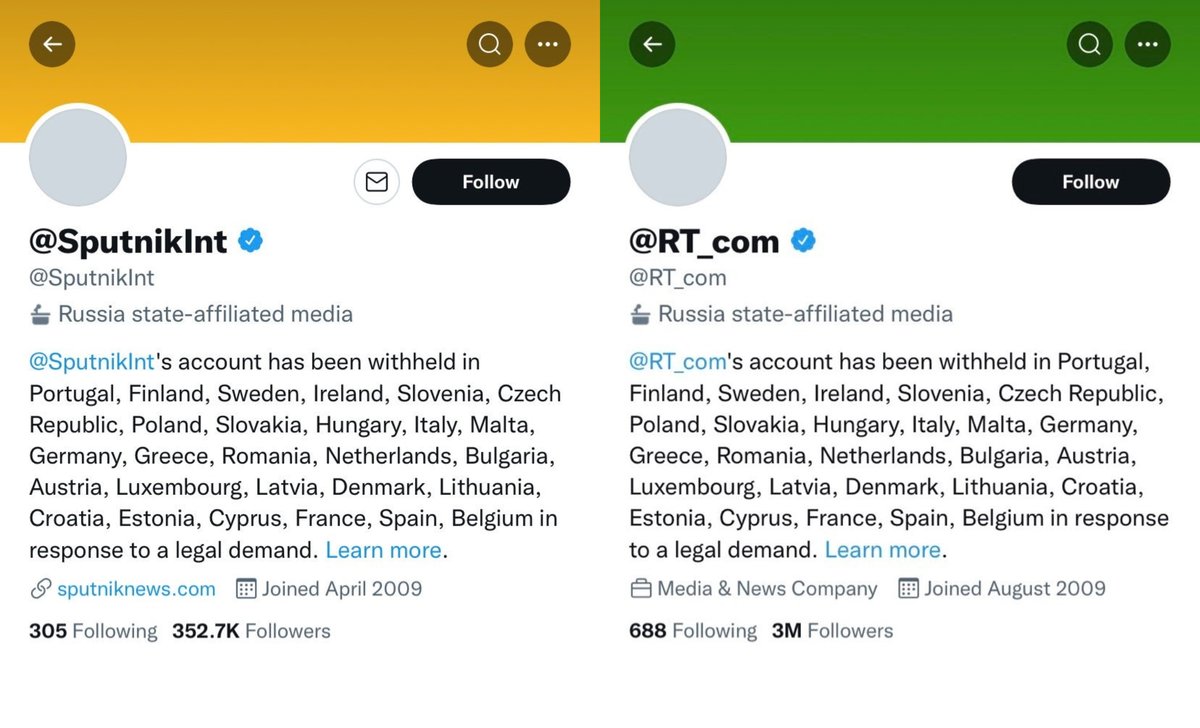 Twitter blokiral profile ruskih državnih medijev RT in Sputnik