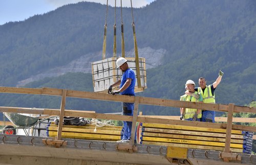 vročina, delavci, gradbišče