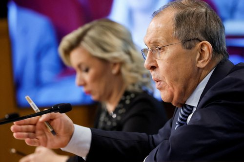 Maria Zaharova in Sergej Lavrov