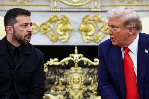 donald Trump in volodimir Zelenski v beli hiši