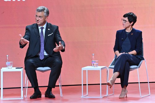 Andrej Plenković in Marta Kos