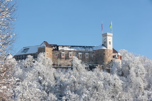 Ljubljanski grad v snegu