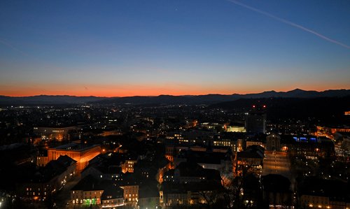 Sončni zahod v Ljubljani