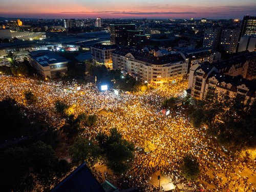 Protest v Novem Sadu 5. 9. 2025