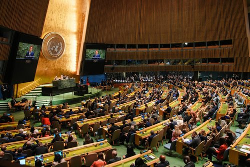 Francoski predsednik Macron v ZN