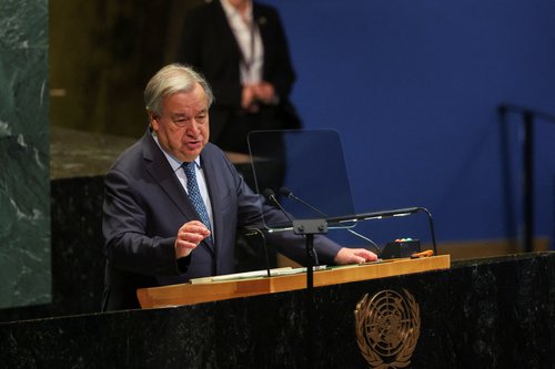 Antonio Guterres na 80. zasedanju Generalne skupščine ZN v New Yorku