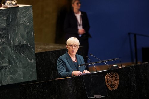 Predsednica Nataša Pirc Musar na zasedanju Generalne skupščine