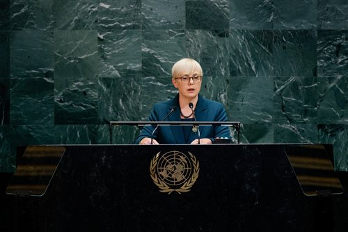 Predsednica Nataša Pirc Musar na zasedanju Generalne skupščine