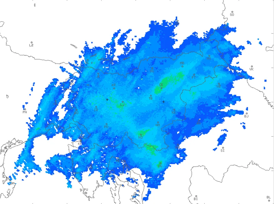 Snežilo bo še vse do poznega večera. Poglejte, kako se premikajo padavine
