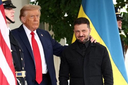 Donald Trump in Volodimir Zelenski v beli hiši