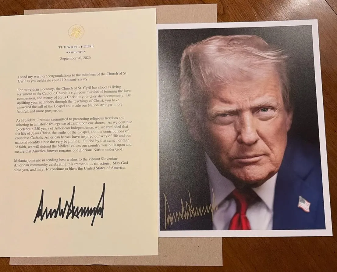 Ob 110. obletnici slovenske cerkve v New Yorku čestital tudi predsednik ZDA Trump
