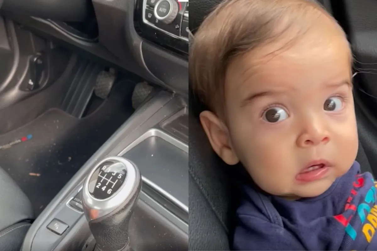 Oče "prepustil" vožnjo svojemu malčku, njegova reakcija nasmejala splet