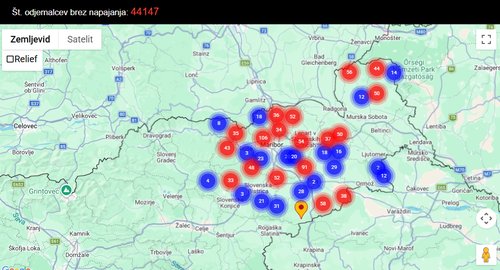 Izpad elektrike Elektro Maribor