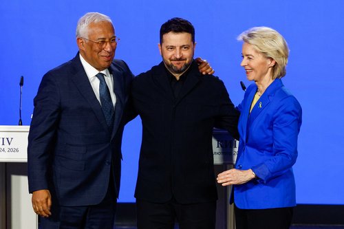 Volodimir Zelenski, Ursula von der Leyen, Antonio Costa
