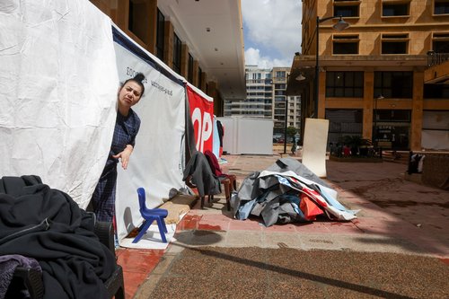 Razseljeni Libanonci na ulicah v Bejrutu