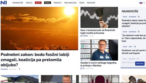 Naslovna stran N1 po prenovi