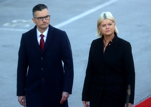 Marjan Šarec in Klaudia Tanner