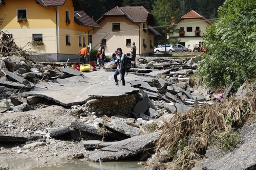 poplave, občina Luče, naselje Raduha, sanacija, Zgornja Savinjska dolina, neurje, reka, plaz