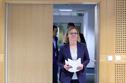 Novinarska konferenca ministrice za javno upravo Sanje Ajanovič Hovnik