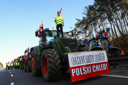 protest, traktorji, kmetje, poljska, nemčija