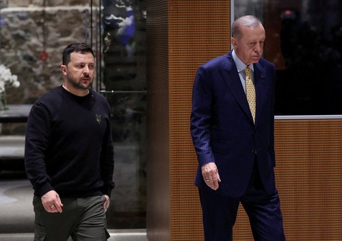 Volodimir Zelenski in Recep Tayyip Erdogan