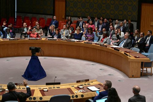 sprejetje resolucije o prekinitvi ognja v Gazi