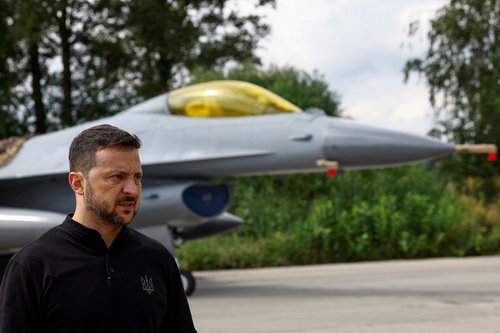 volodimir zelenski, letalo, f-16