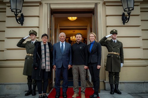 Ukraine's President Zelenskiy meets European Council President Costa, in Kyiv