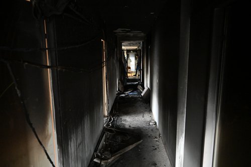 Požar, dijaški dom Ivana Cankarja, Ljubljana, pogorišče