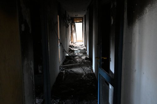 Požar, dijaški dom Ivana Cankarja, Ljubljana, pogorišče