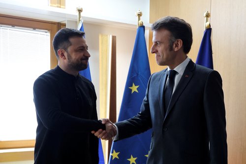 volodimir zelenski, emmanuel macron
