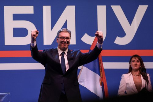 Serbia's ruling SNS party holds pro-government rally in Belgrade
