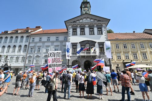 Ponedeljkov shod pred sejo ljubljanskega mestnega sveta
