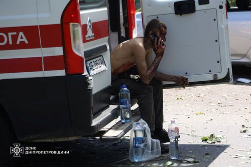 Uničenje po napadu na Dnipro