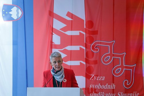 Predsednica Zveze svobodnih sindikatov Slovenije (ZSSS) Lidija Jerkič