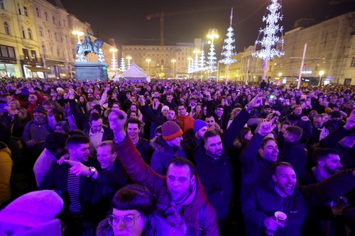 Zagreb, Hrvaška, Silvestrovo, novo leto, množica