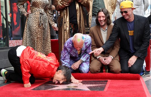 Rock band Red Hot Chili Peppers unveil their star on the Hollywood Walk of Fame, in Los Angeles