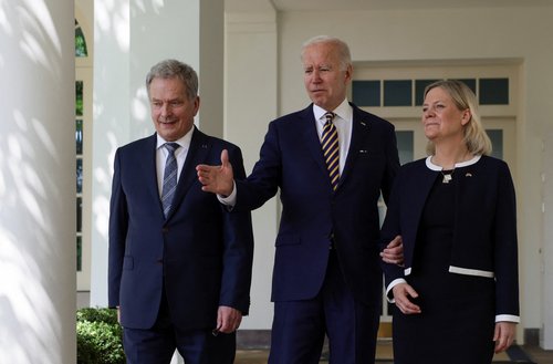 U.S. President Biden meets with Sweden's Prime Minister Andersson and Finland's President Niinisto in Washington