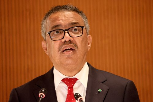 prvi mož WHO Tedros Adhanom Ghebreyesusbly at the United Nations in Geneva