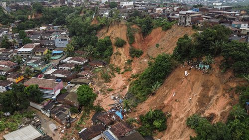 Landslides provoked by rains in Recife