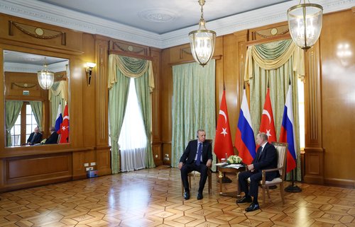 Turkish President Erdogan meets with his Russian counterpart Putin in Sochi