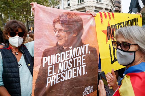 Carles Puigdemont, Barcelona, protest